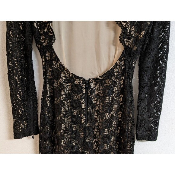 Women's Alice + Olivia Black Dandi Open-Back Lace Dress Size 6 - Picture 6 of 16